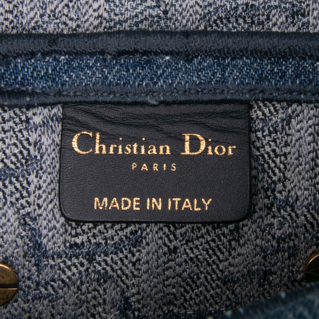 Dior Oblique Denim Embroidered Saddle Bag - 5