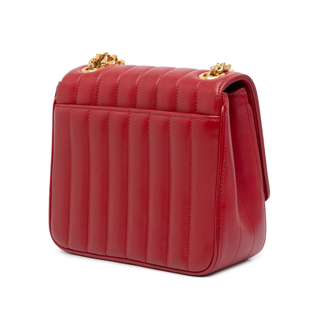 Saint Laurent Medium Lambskin Monogram Vicky Chain Bag - Back view