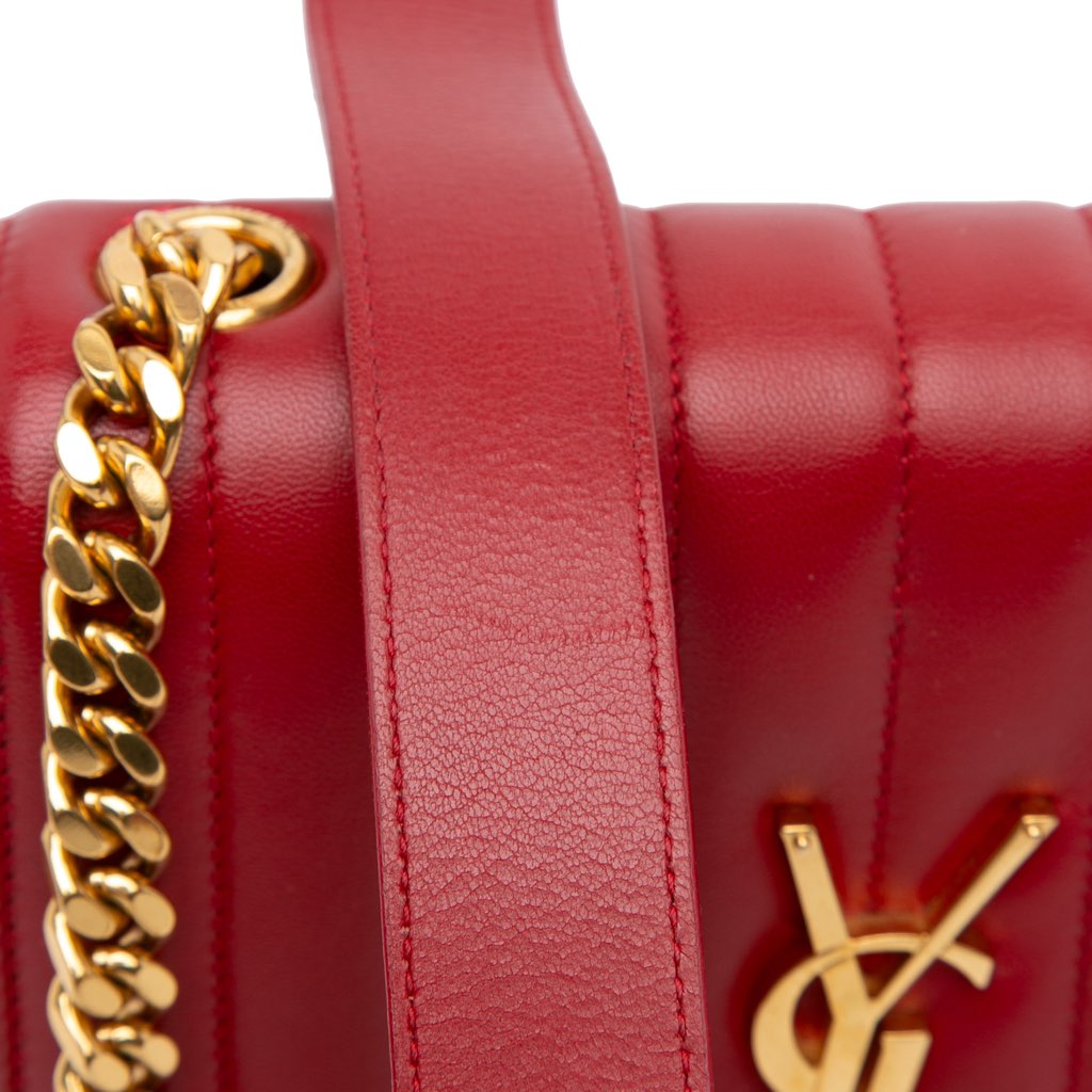 Saint Laurent Medium Lambskin Monogram Vicky Chain Bag - Image 10