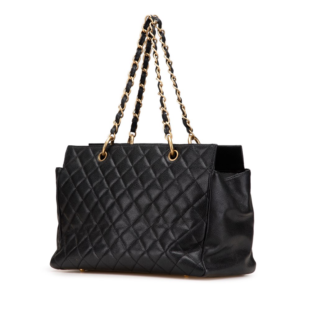 Chanel Grand Quilted Caviar Timeless Shopping Tote - Back view