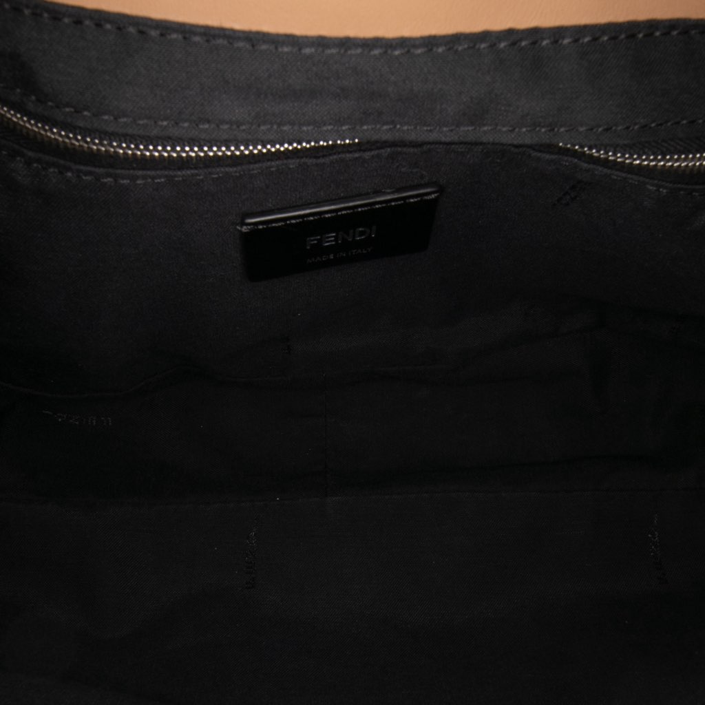 Fendi Large Zucca and Pequin Canvas Convertible Baguette Satchel - 4