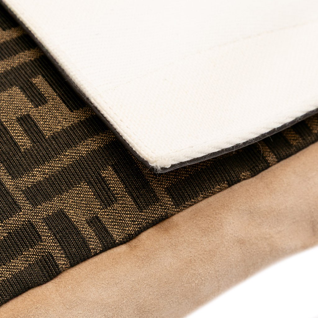 Fendi Large Zucca and Pequin Canvas Convertible Baguette Satchel - Image 10