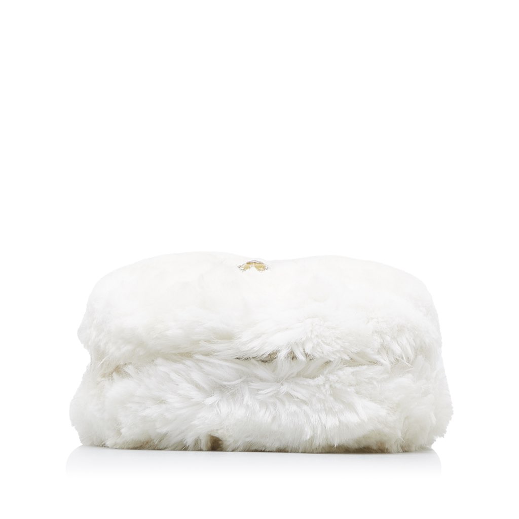 Chanel CC Crystal Embellished Faux Fur Round Crossbody - 4