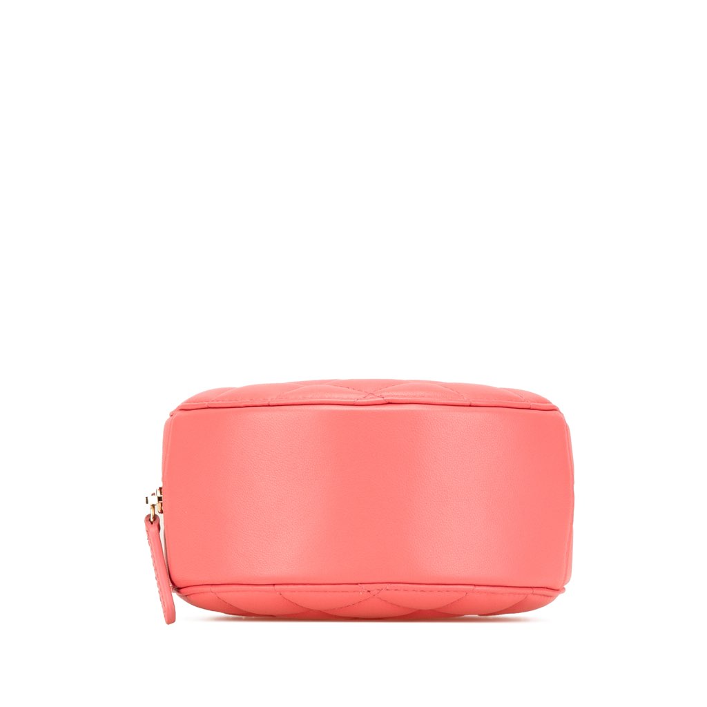 Chanel CC Quilted Lambskin Pearl Crush Round Clutch with Chain - 3