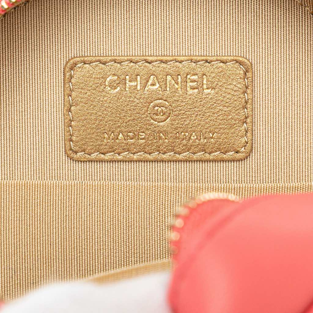 Chanel CC Quilted Lambskin Pearl Crush Round Clutch with Chain - 5