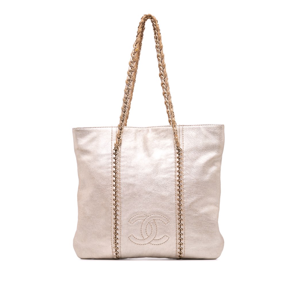 Chanel Metallic Goatskin Luxe Ligne Tote