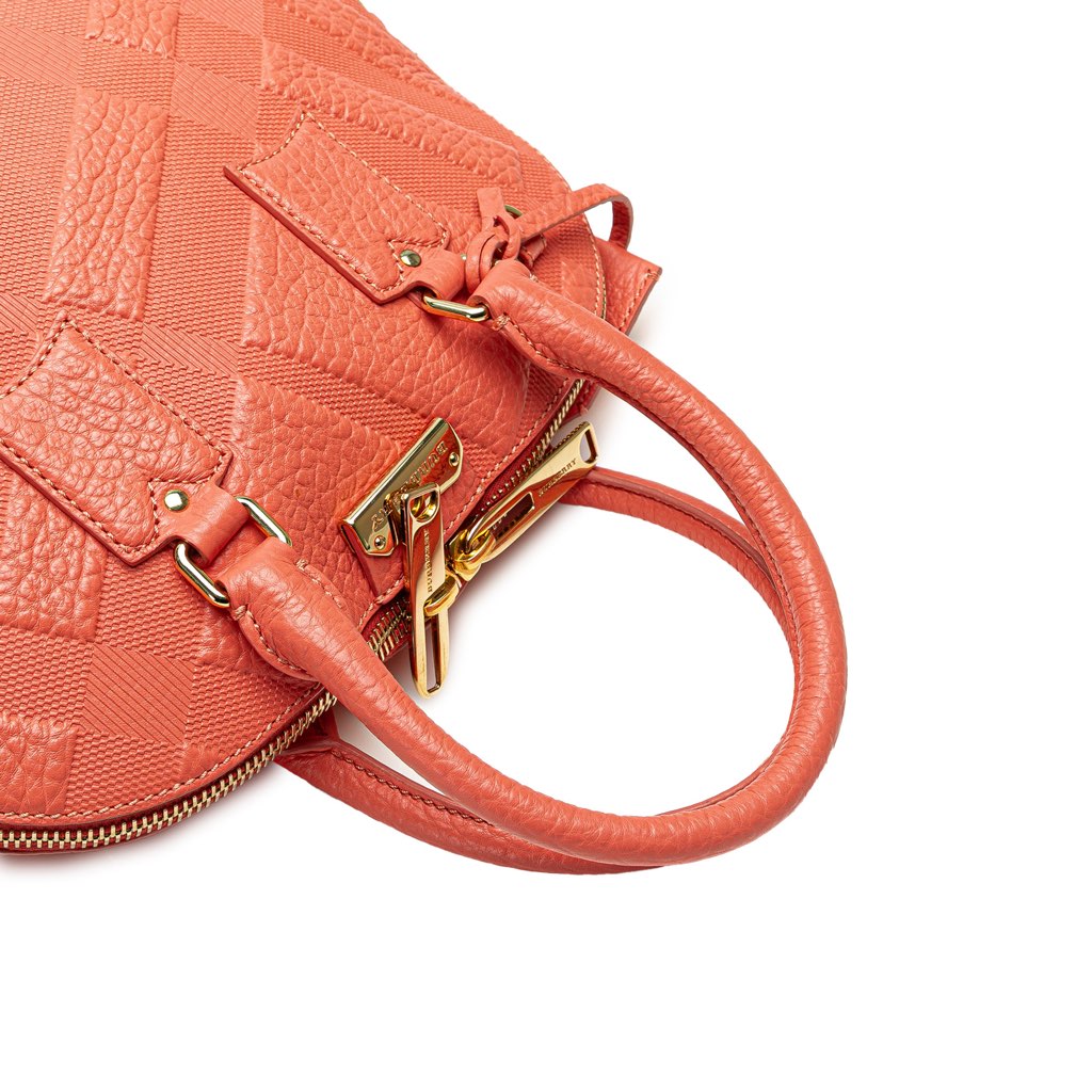 Burberry Small Heritage Grain Check Embossed Orchard Bowling Bag - Image 15