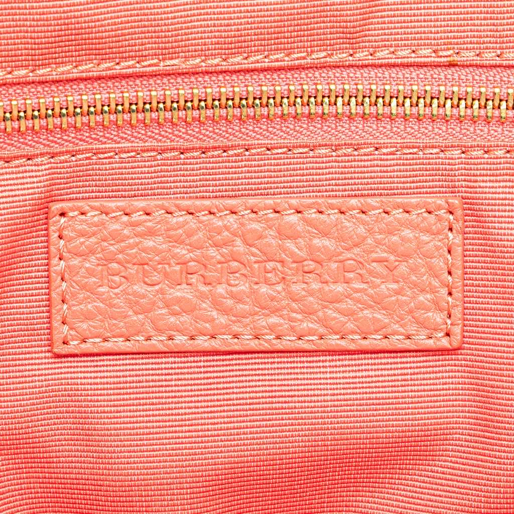 Burberry Small Heritage Grain Check Embossed Orchard Bowling Bag - Side view