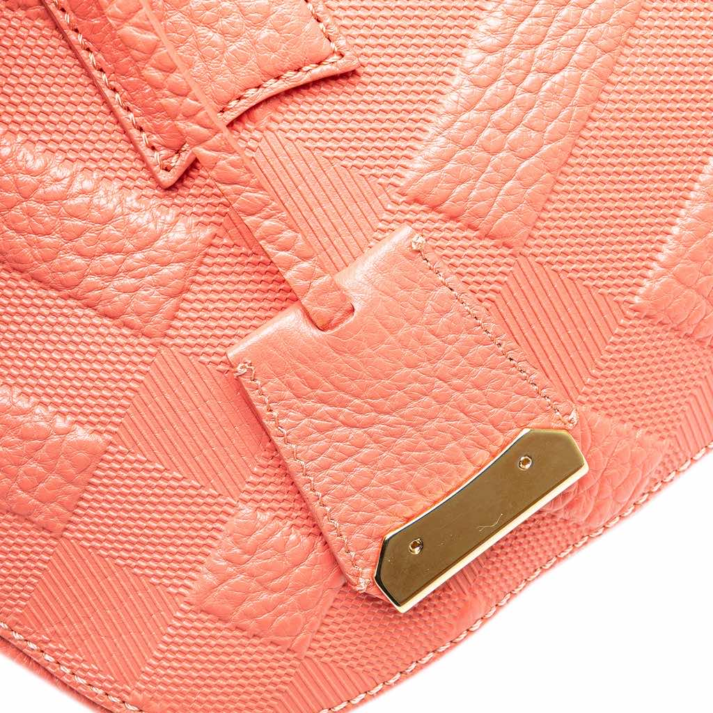 Burberry Small Heritage Grain Check Embossed Orchard Bowling Bag - Image 12