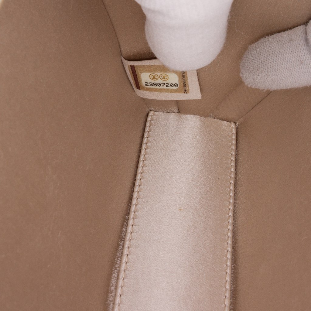 Chanel Chocolate Bar Metallic Lambskin Frame Clutch with Chain - Side view