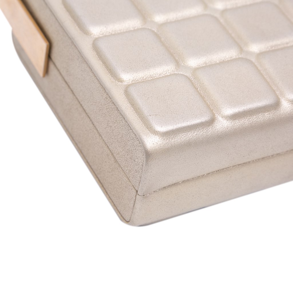 Chanel Chocolate Bar Metallic Lambskin Frame Clutch with Chain - Detail 1