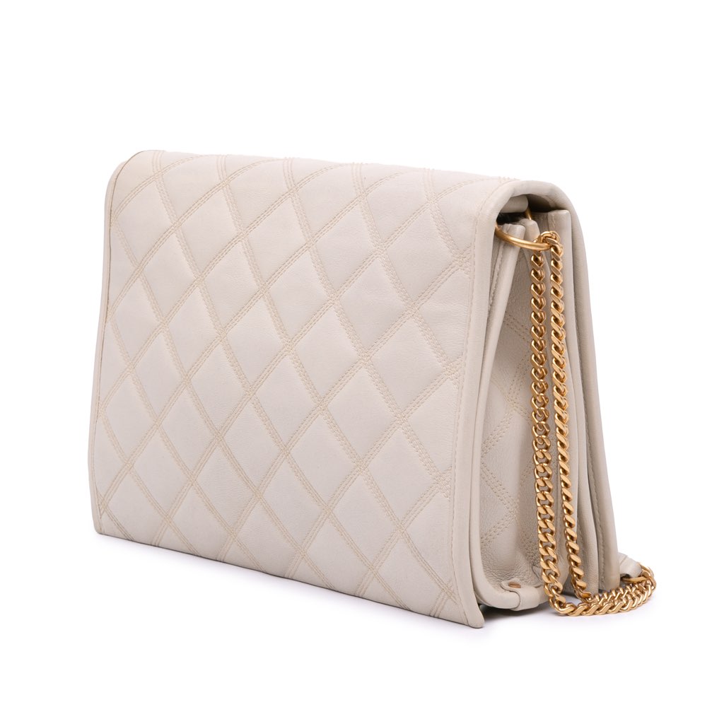Saint Laurent Small Quilted Lambskin Becky Chain Shoulder Bag - Back view