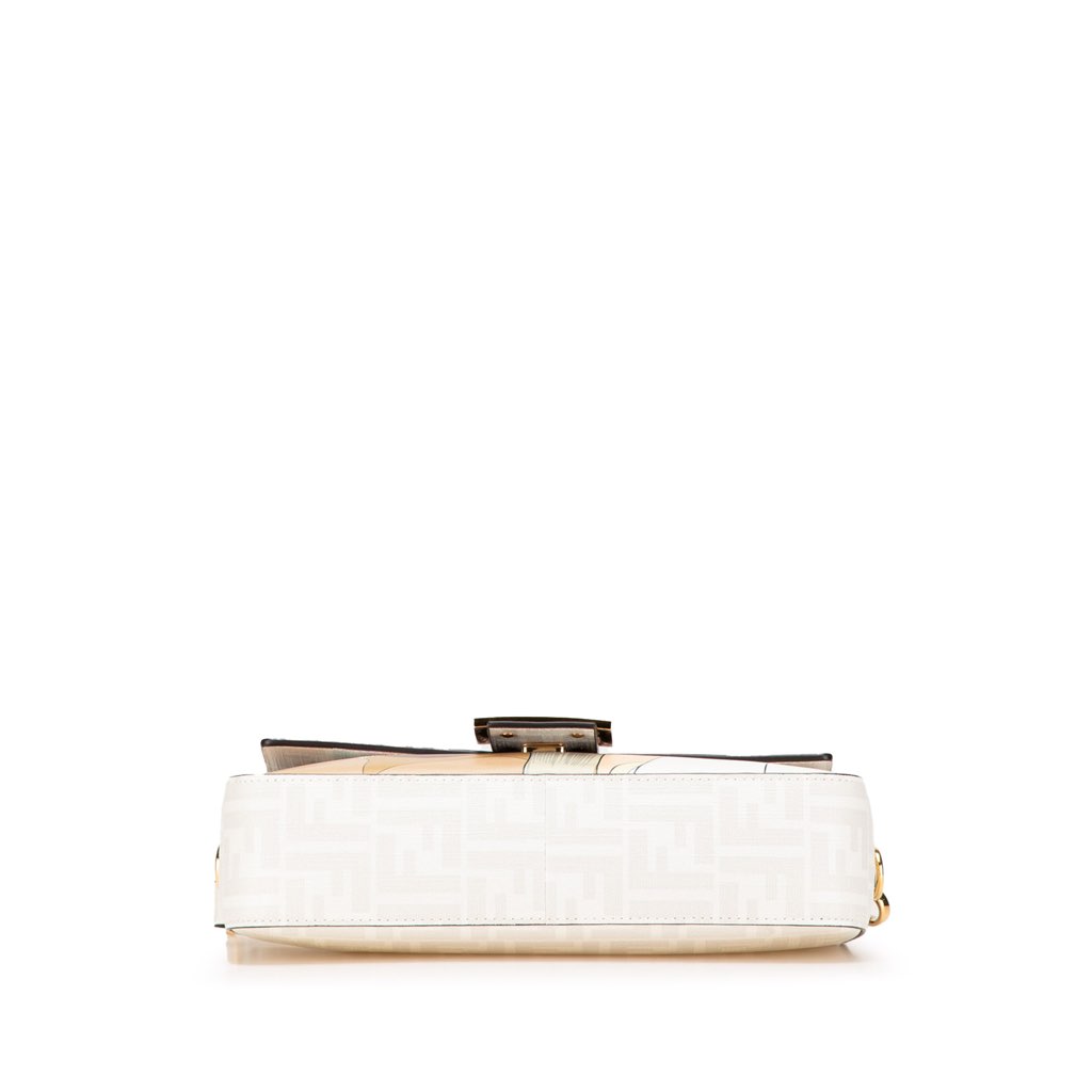 Fendi Zucca Graphic Print Coated Canvas Bikini Girls Baguette Satchel - 3