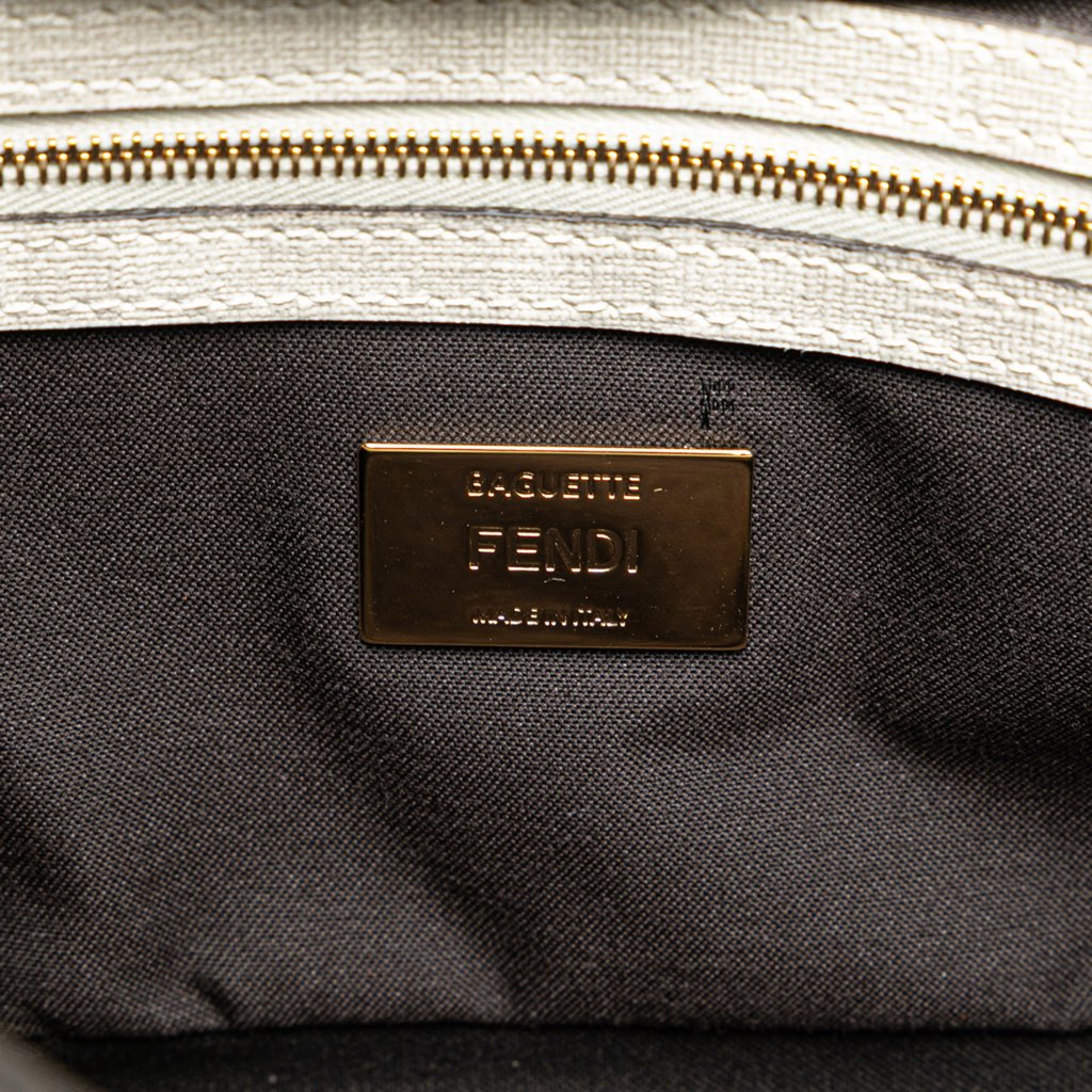 Fendi Zucca Graphic Print Coated Canvas Bikini Girls Baguette Satchel - 5