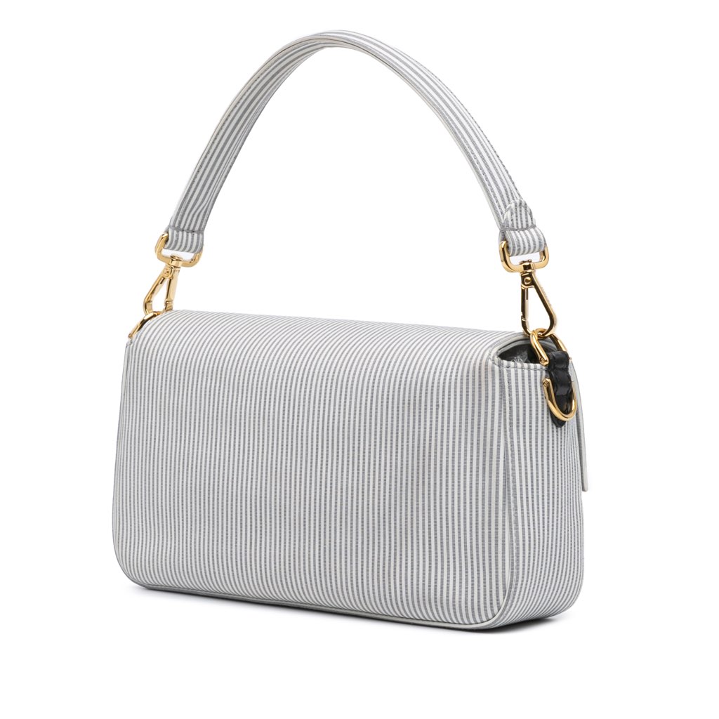 Fendi Striped Jersey Baguette Satchel - 2
