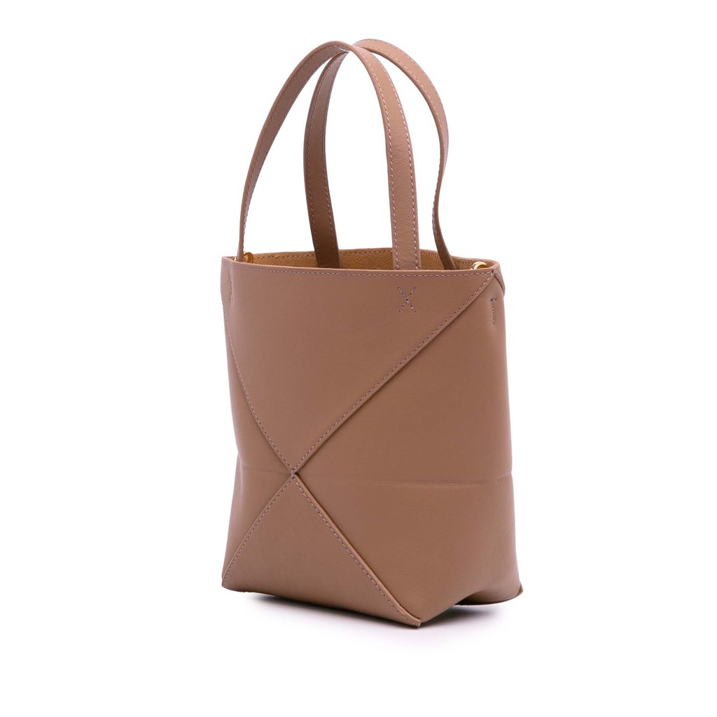 Loewe Mini Shiny Calfskin Puzzle Fold Tote - 2