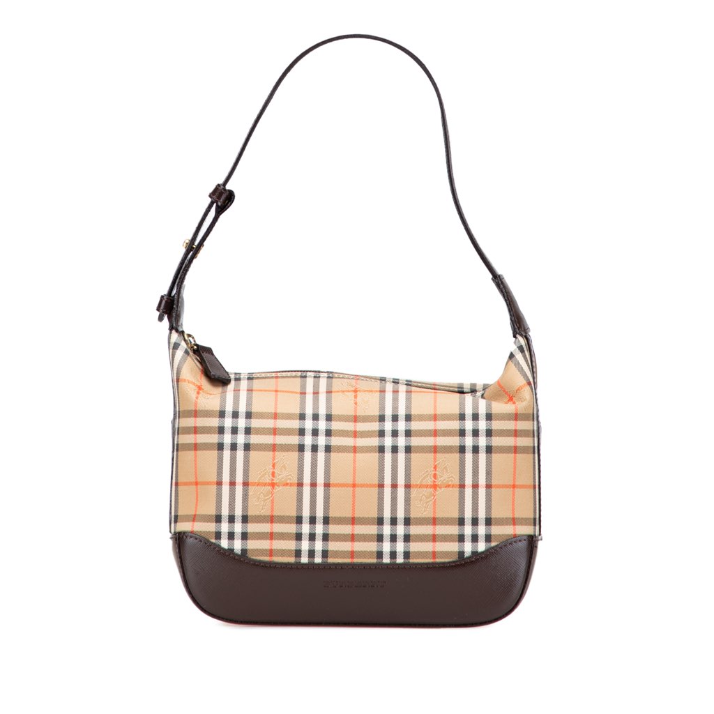 Burberry Haymarket Check Canvas Shoulder Bag