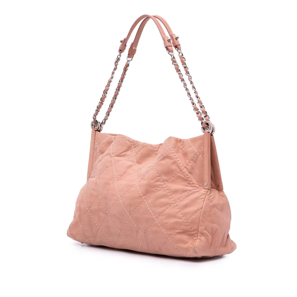 Chanel Small Iridescent Calfskin Sea Hit Tote Brown Leather Good - Back View