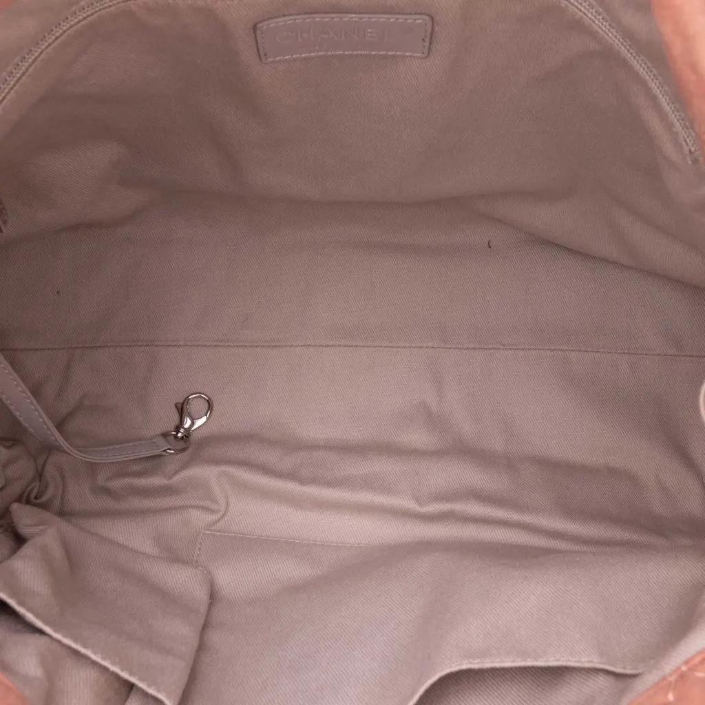 Chanel Small Iridescent Calfskin Sea Hit Tote Brown Leather Good - Model View