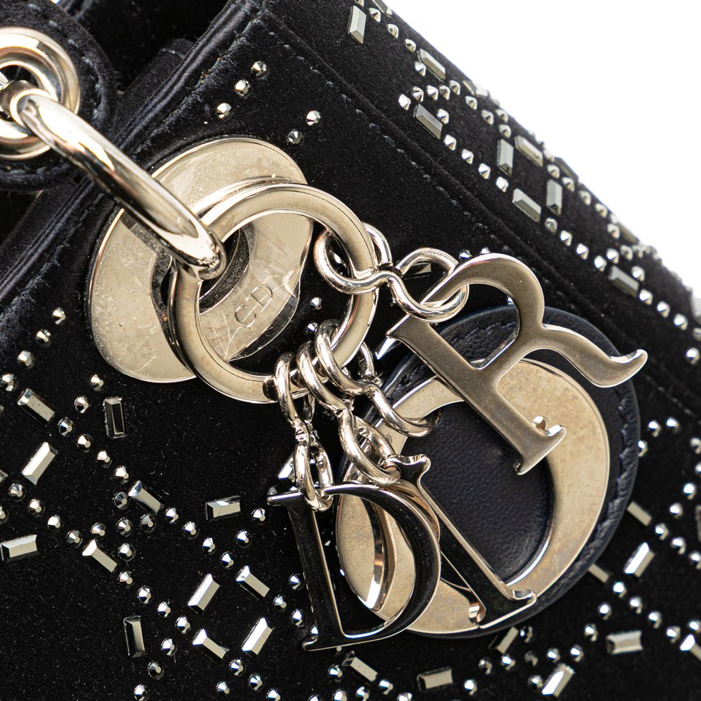 Dior Mini Satin Cannage Strass Crystal Embellished Lady Dior - Image 10