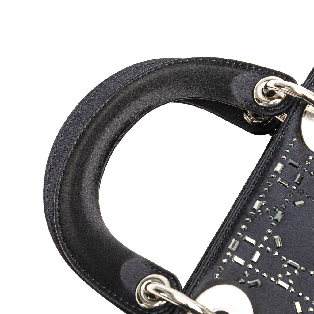 Dior Mini Satin Cannage Strass Crystal Embellished Lady Dior - Image 12