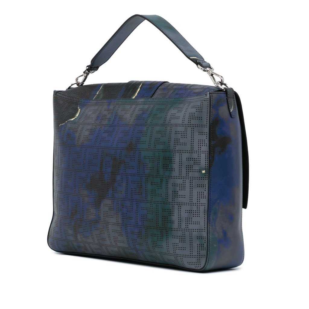 Fendi Large Zucca Perforated Leather Baguette Satchel - 2