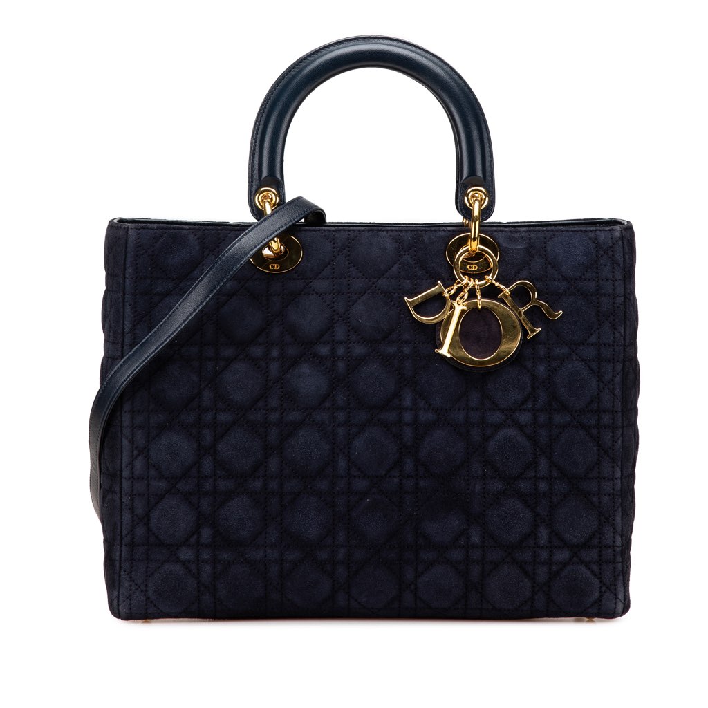 Dior Large Suede Cannage Lady Dior