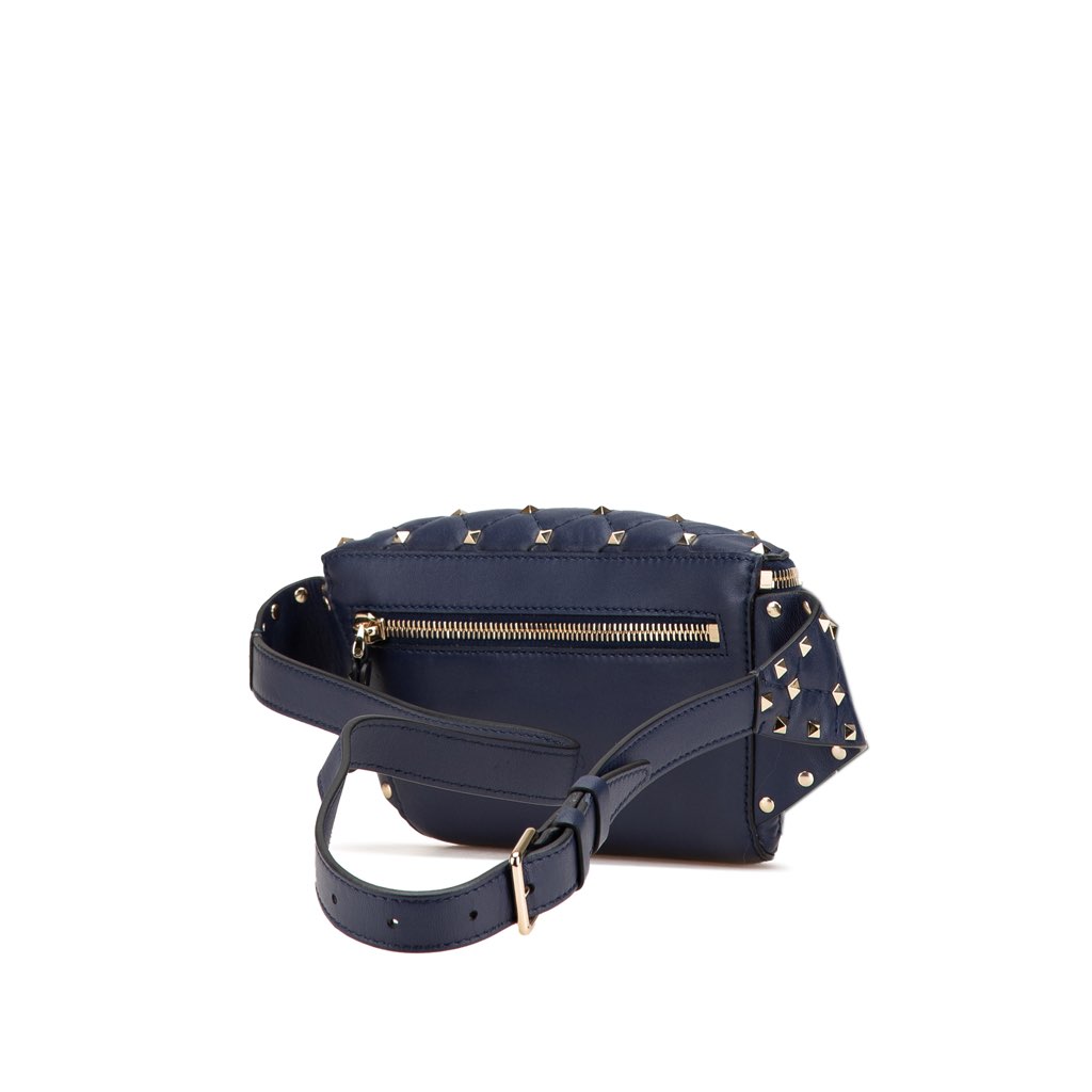 Valentino Quilted Lambskin VLTN Rockstud Spike Belt Bag - 2