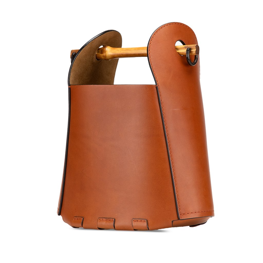 Loewe Calfskin Bamboo Bucket Bag - Back view