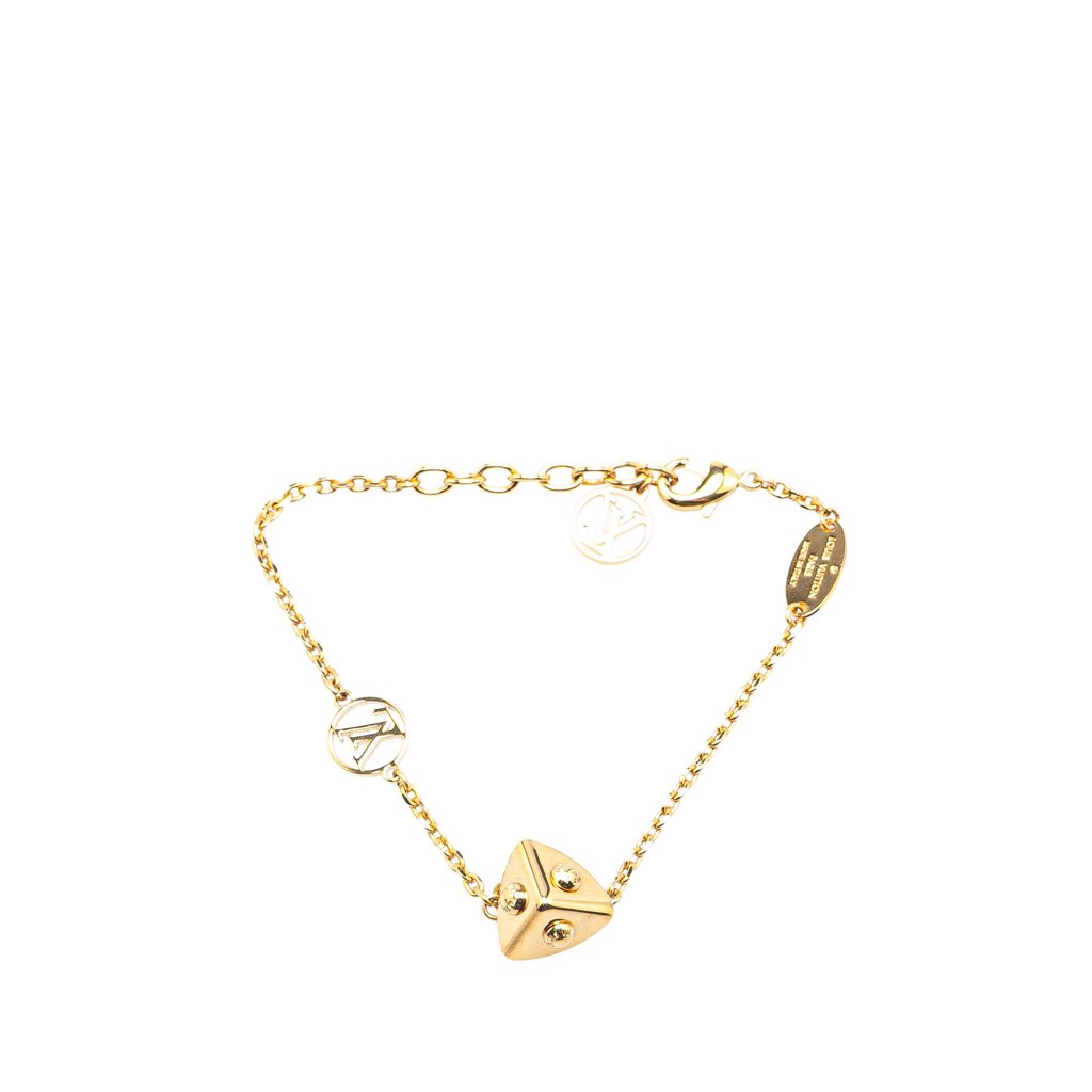 Louis Vuitton Gold Plated Trunkies Charm Bracelet