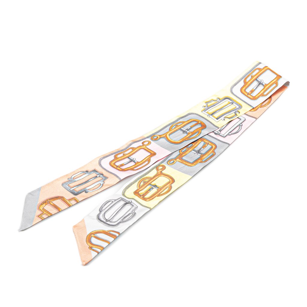 Hermès Bouclerie d Attelage Silk Twilly Scarf