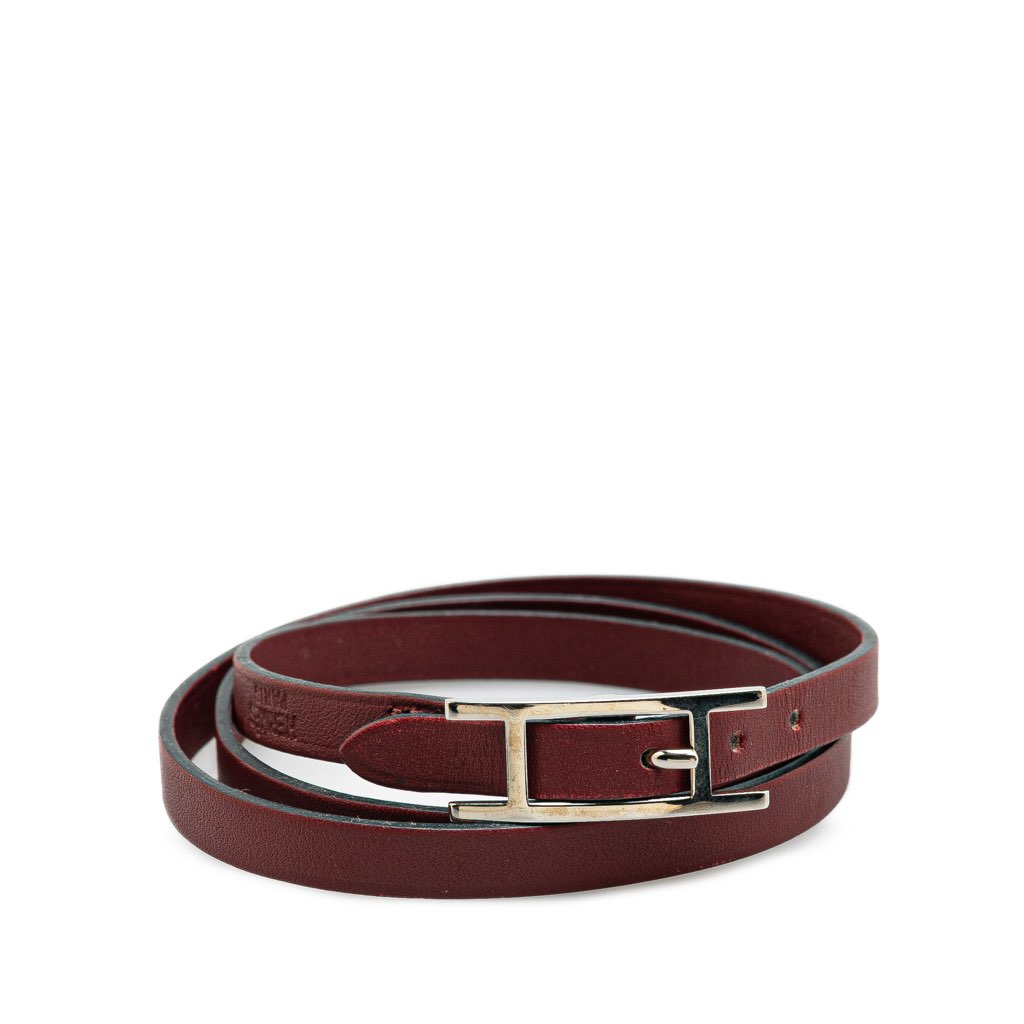 Hermès Leather Behapi Triple Tour Bracelet