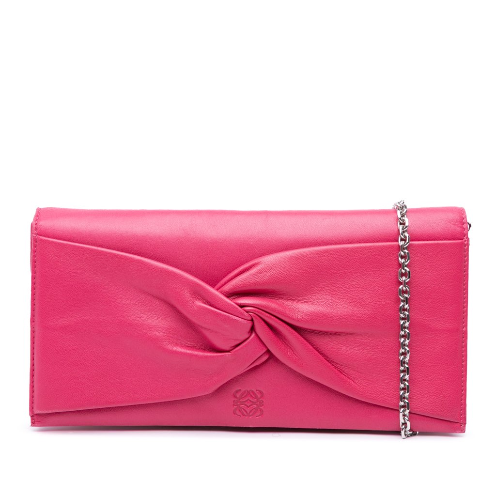 Loewe Anagram Nappa Bow Tie Clutch with Chain
