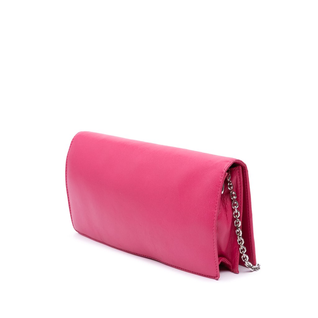 Loewe Anagram Nappa Bow Tie Clutch with Chain - Back view
