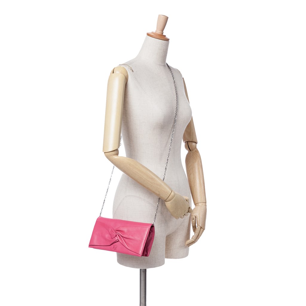 Loewe Anagram Nappa Bow Tie Clutch with Chain - Image 10