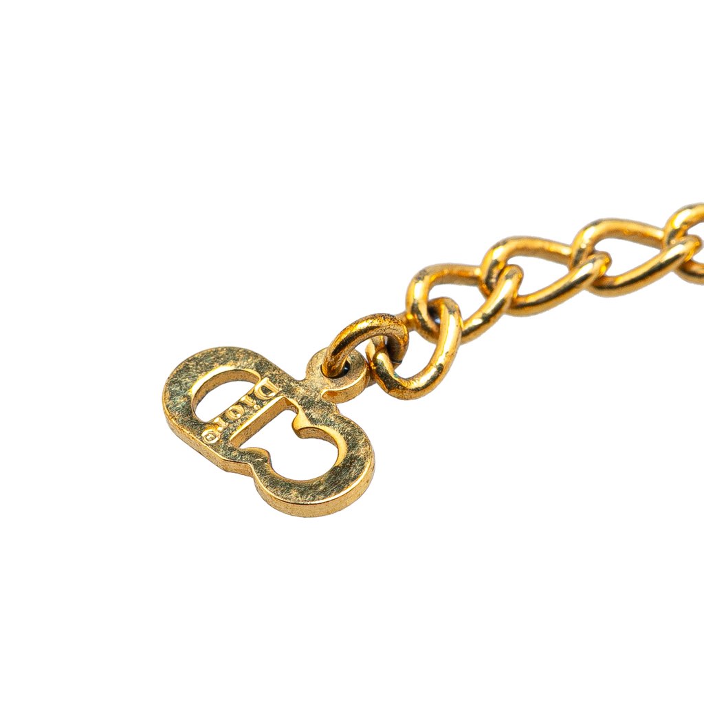 Dior Gold Plated Lock and Key Charm Necklace - 3