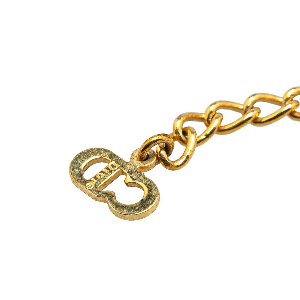 Dior Gold Plated Lock and Key Charm Necklace Gold Metal Good - Inside View