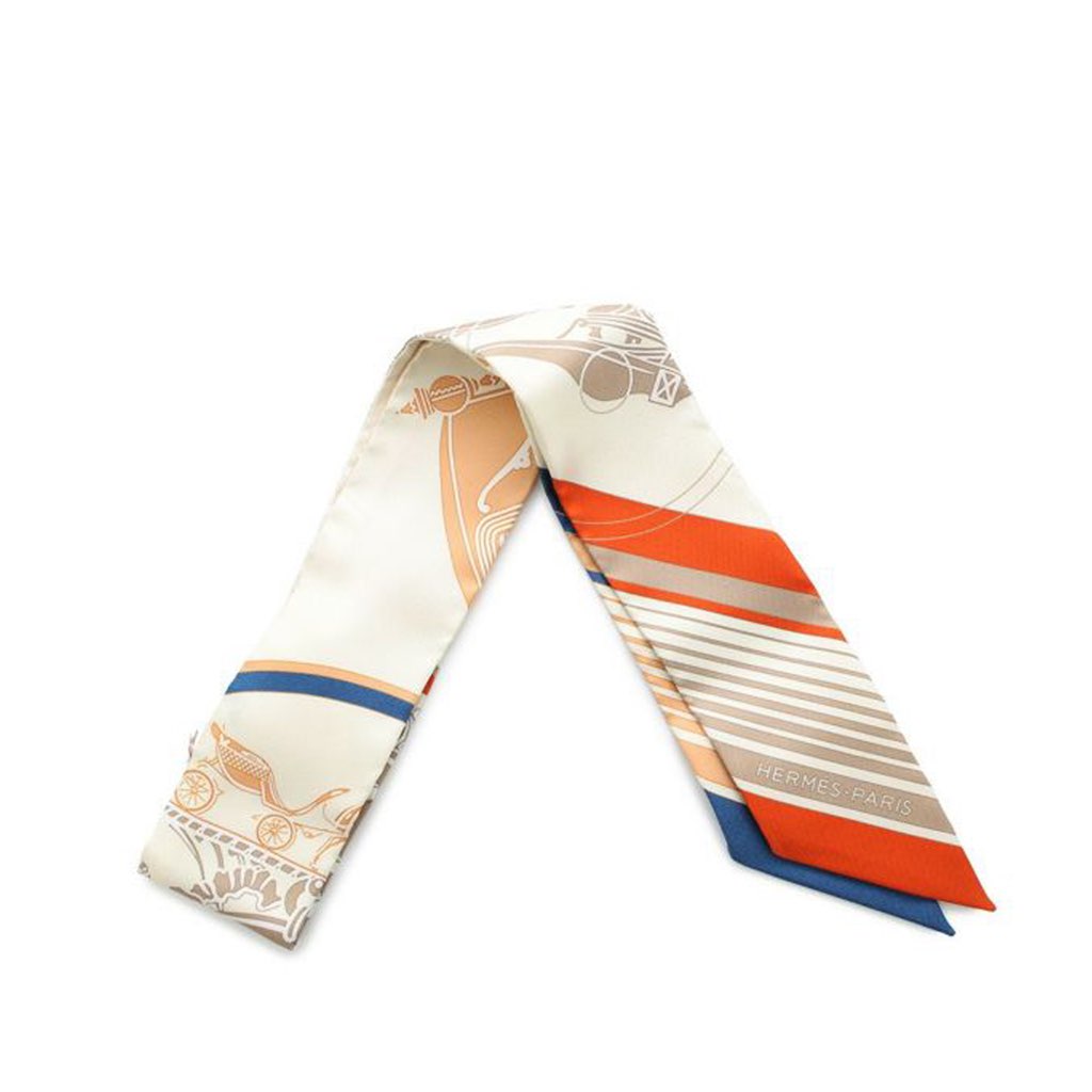 Hermès Ex Libris Silk Twilly Scarf