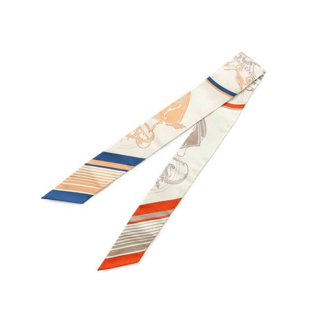 Hermès Ex Libris Silk Twilly Scarf - Back view