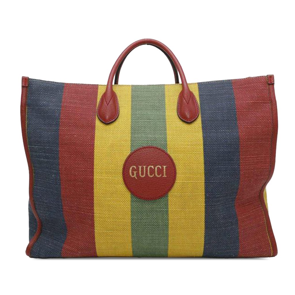 Gucci Baiadera Stripe Canvas Convertible Tote