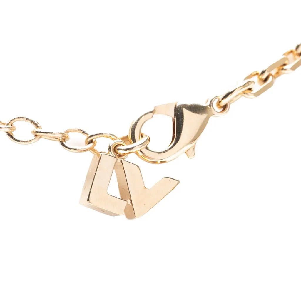 Louis Vuitton Gold Plated Resin Crystal Float Your Boat Pendant Necklace Gold Metal Good - Inside View