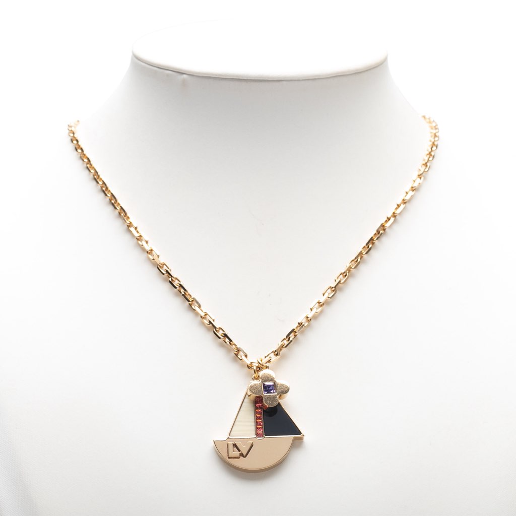 Louis Vuitton Gold Plated Resin Crystal Float Your Boat Pendant Necklace - 5