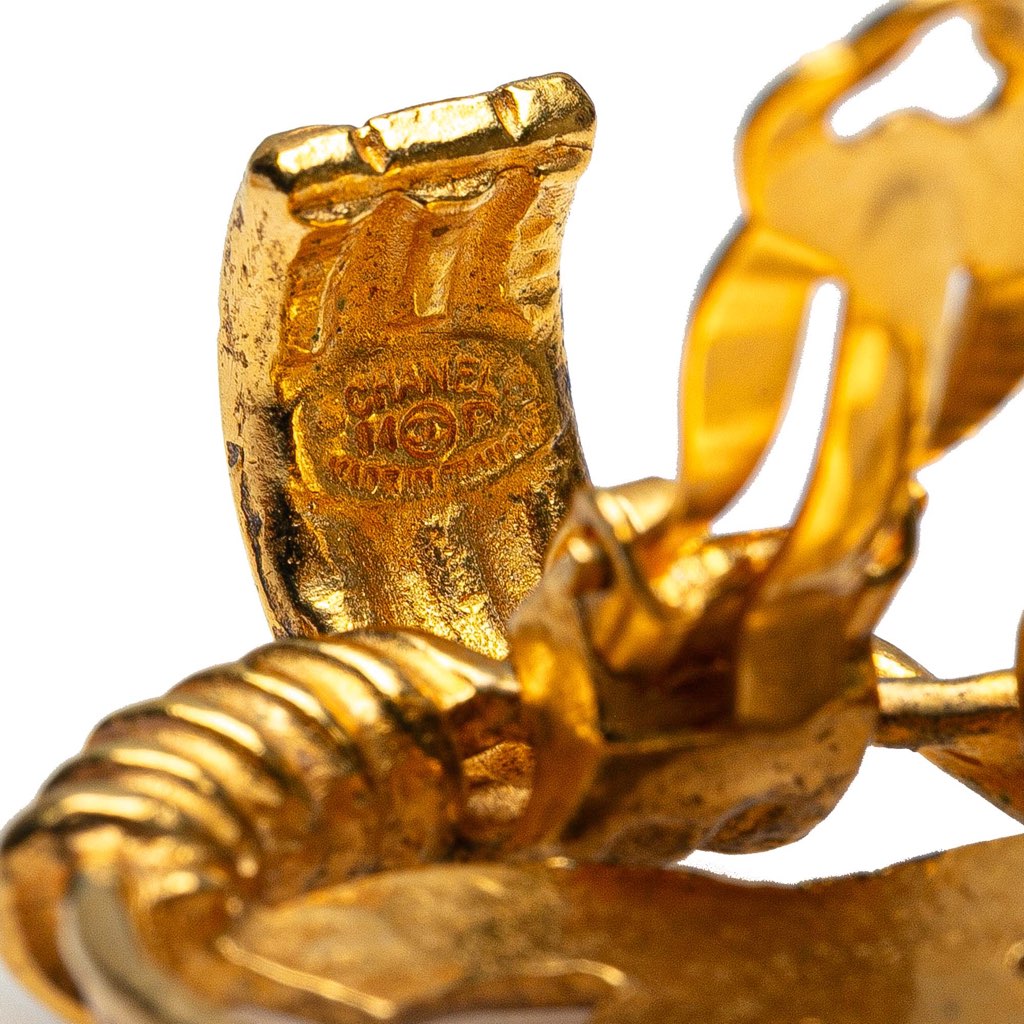 Chanel Gold Plated CC Swing Clip On Earrings - Image 6