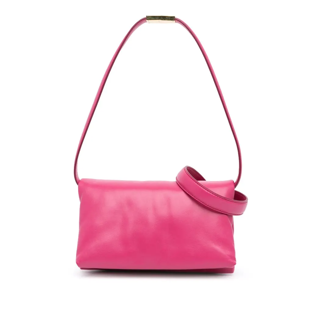 Marni Small Leather Prisma Crossbody Pink Leather Very good - Front View