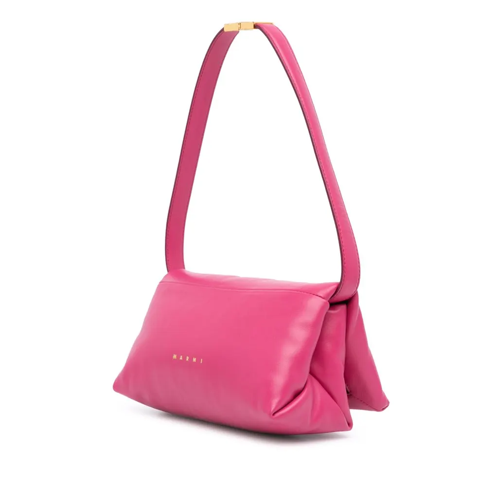 Marni Small Leather Prisma Crossbody Pink Leather Very good - Back View