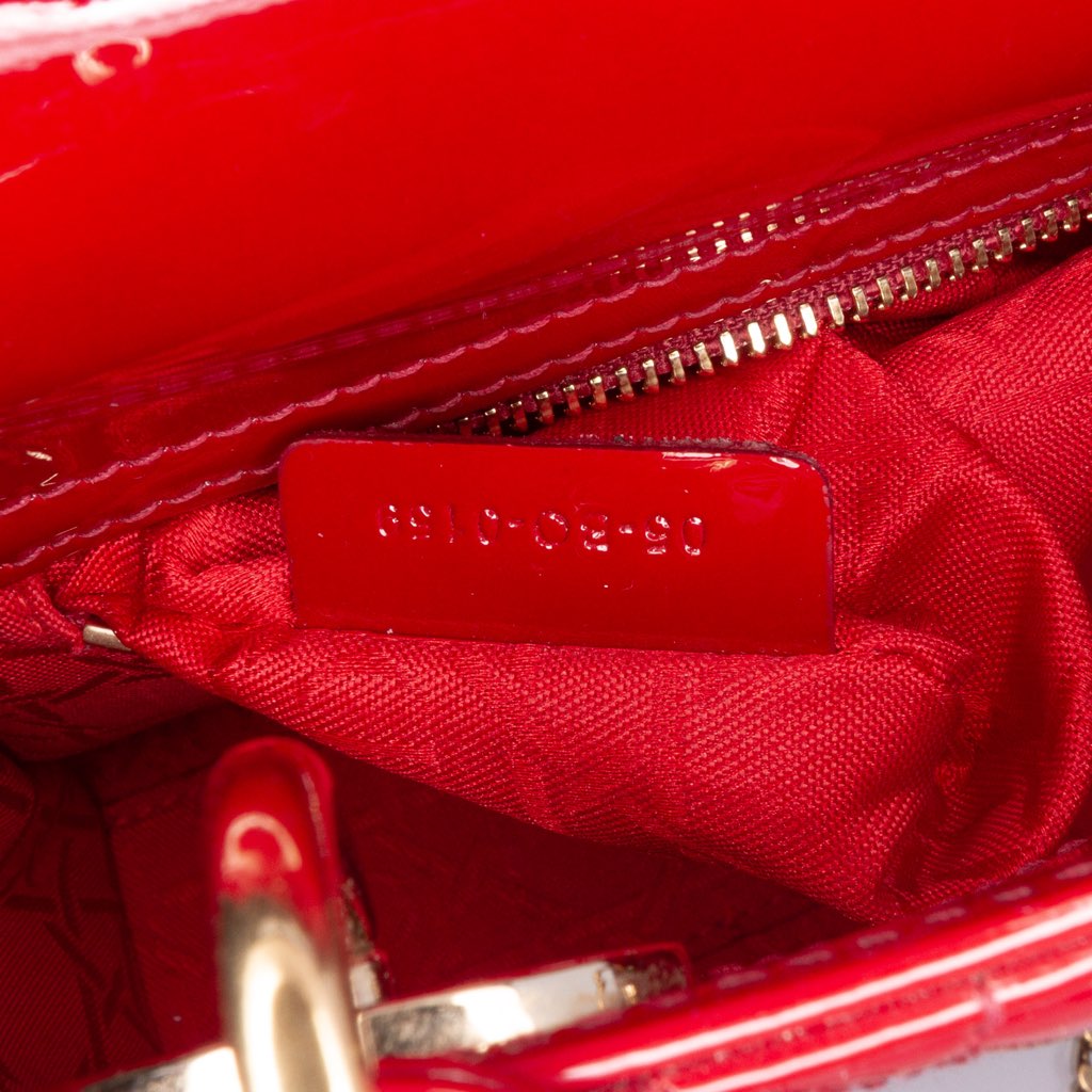 Dior Mini Patent Cannage Lady Dior - 5