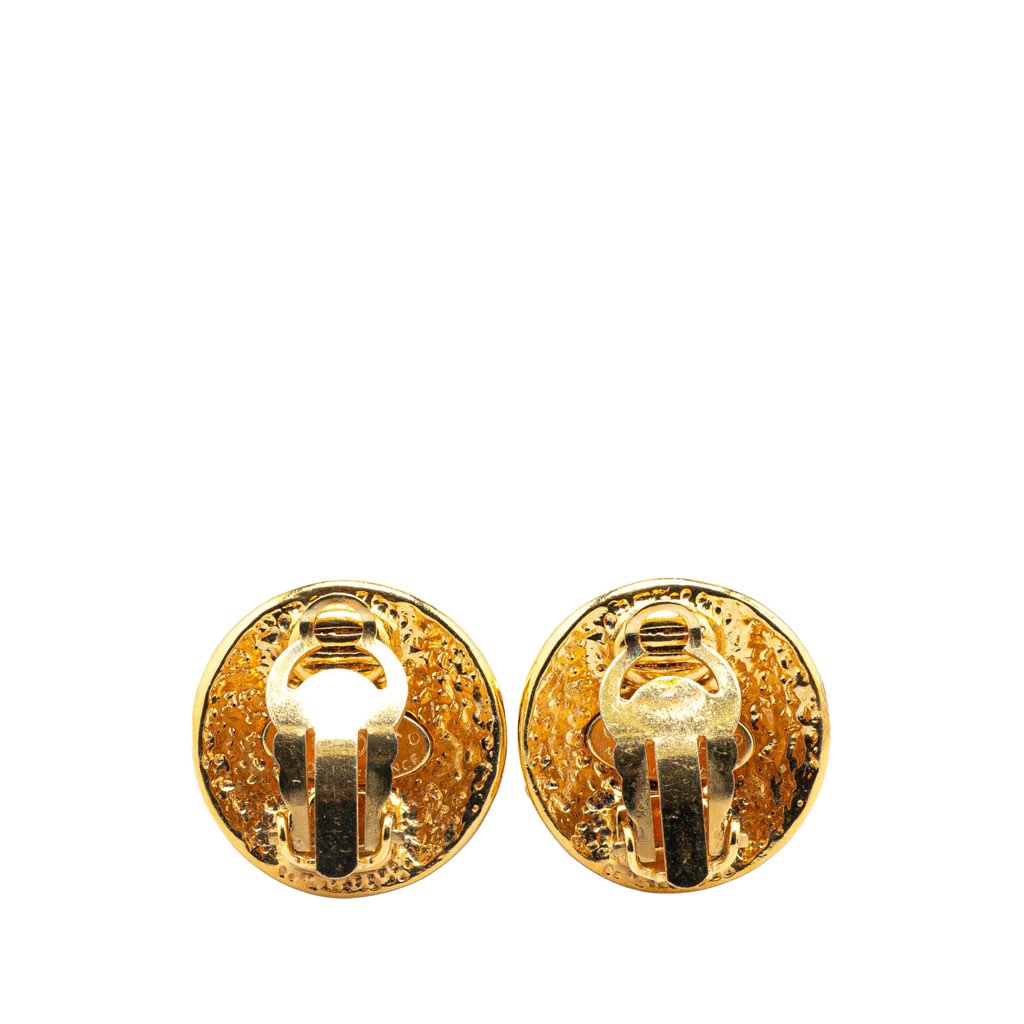 Chanel Gold Plated CC Clip on Earrings - 2