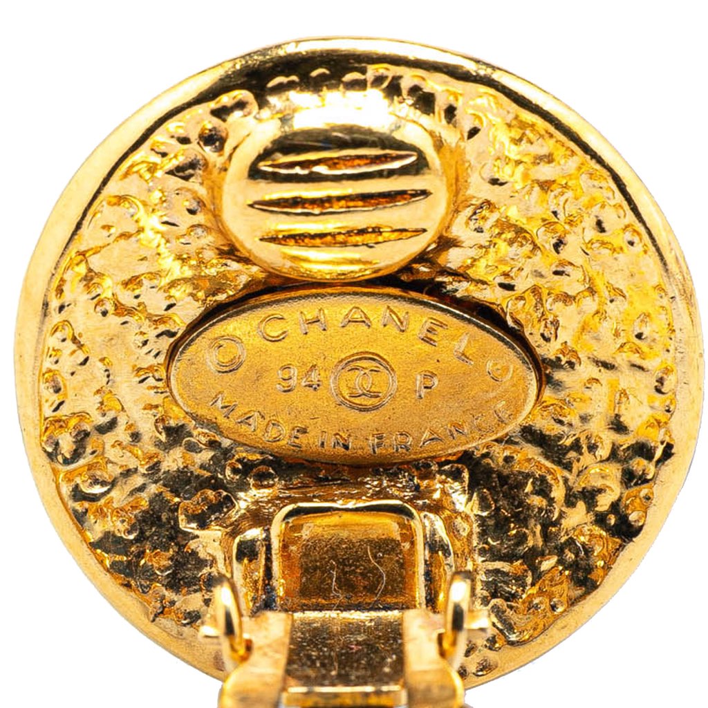 Chanel Gold Plated CC Clip on Earrings - 3