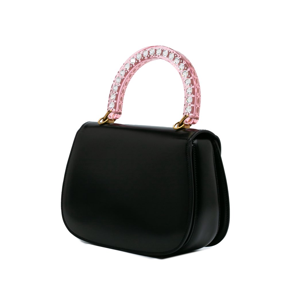 Gucci Limited Edition Medium Calfskin Acrylic Classic 2 Top Handle Bag - Back view