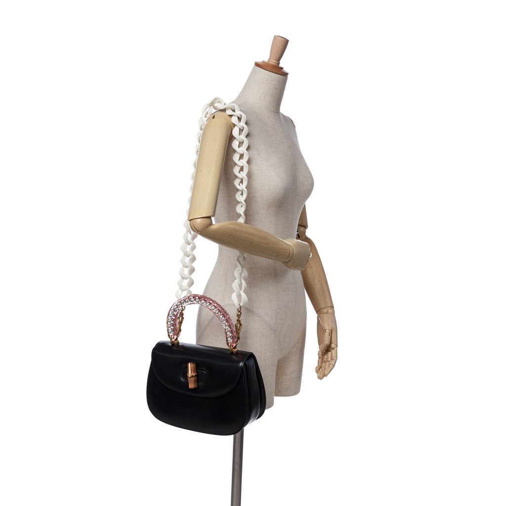 Gucci Limited Edition Medium Calfskin Acrylic Classic 2 Top Handle Bag - Image 11